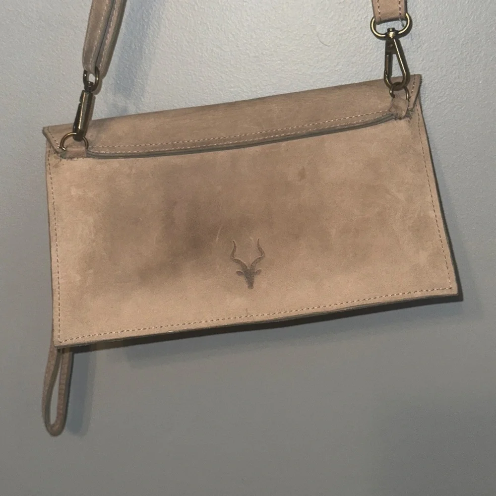 Unique Hand Stitched & Impala Stamped Leather Western Crossbody Wristlet Purse
